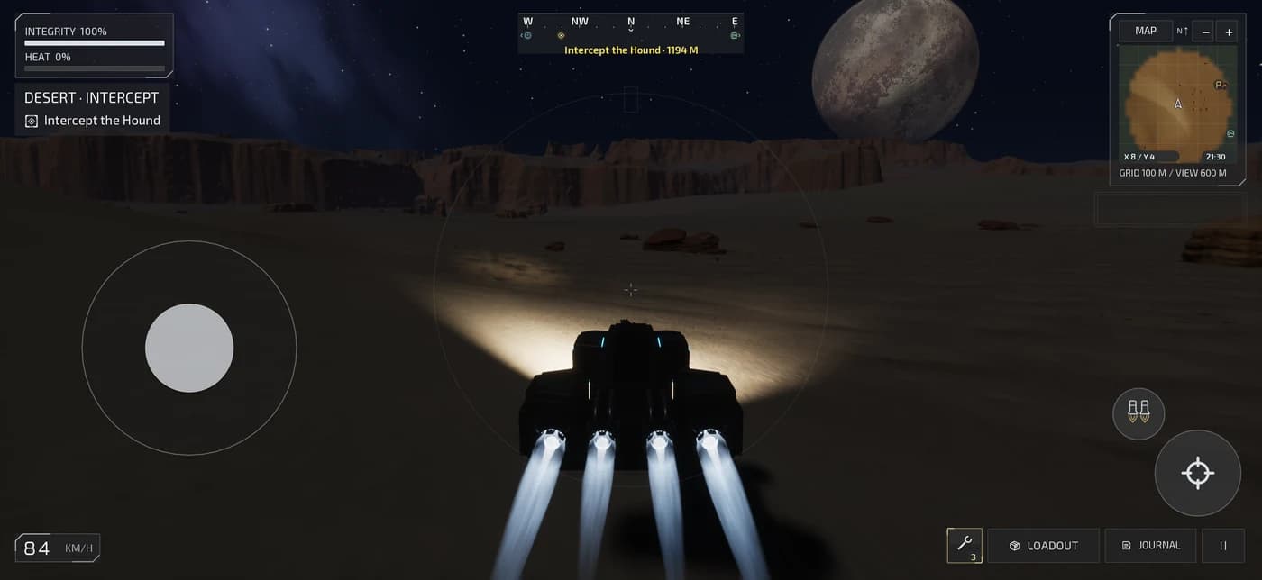 A night flight across the desert under the stars
