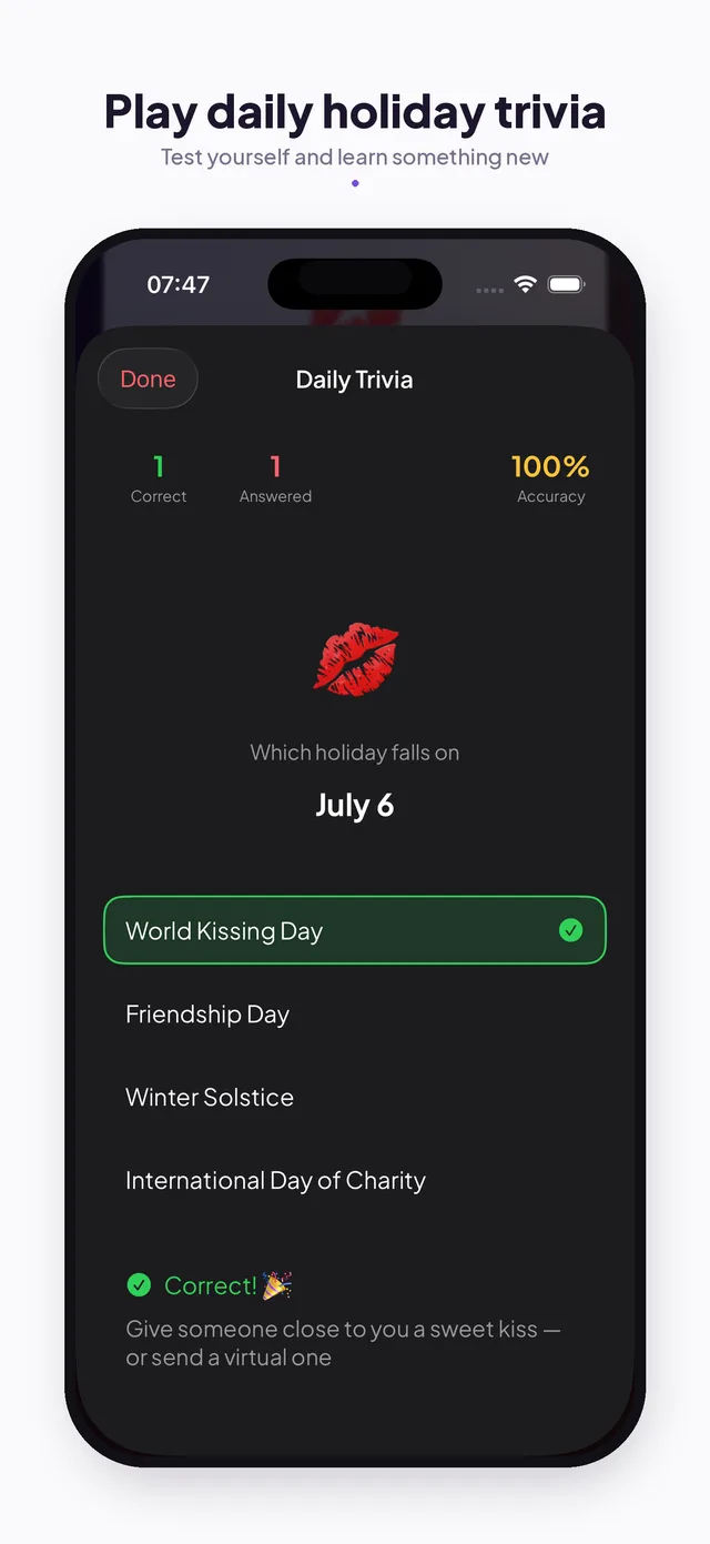 Fun Calendar — daily trivia